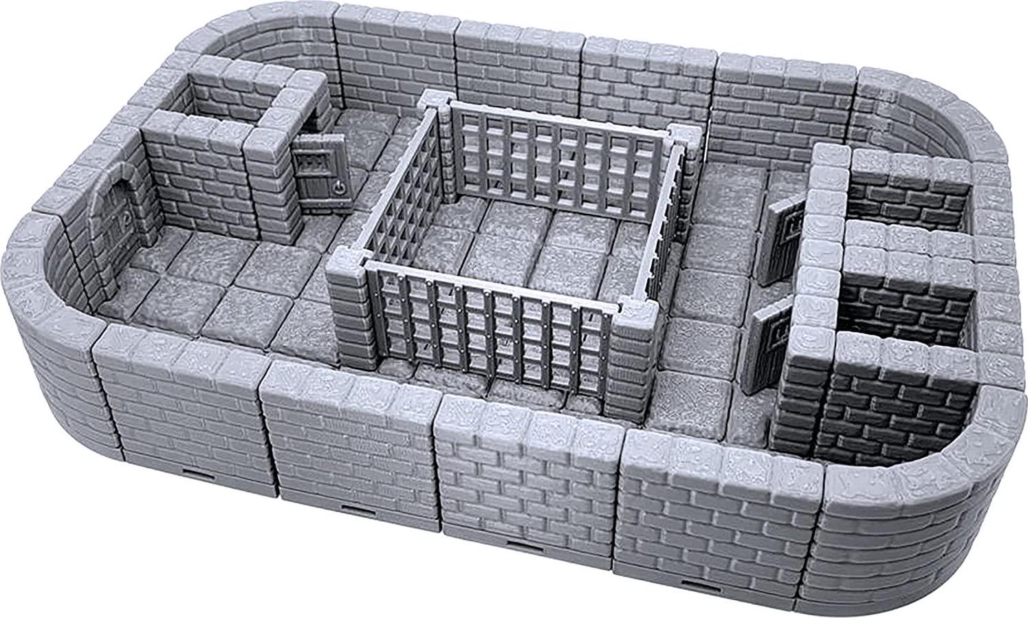EnderToys, Locking Dungeon Tiles - Prison Pit, Paintable 3D Printed Tabletop Role Playing Game Terrain Scenery for 28mm Miniatures