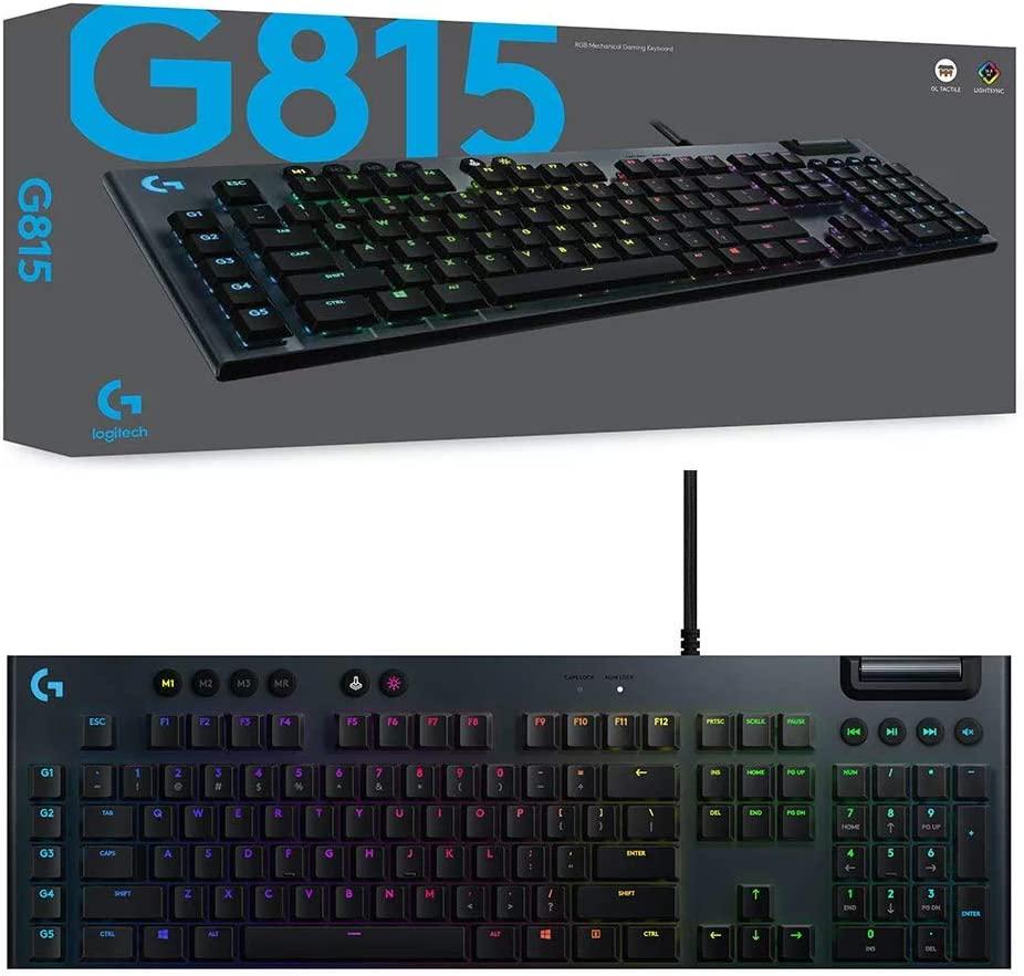 Logitech G, Logitech 920-009222 G815 LIGHTSYNC RGB Mechanical Gaming Keyboard - GL Tactile