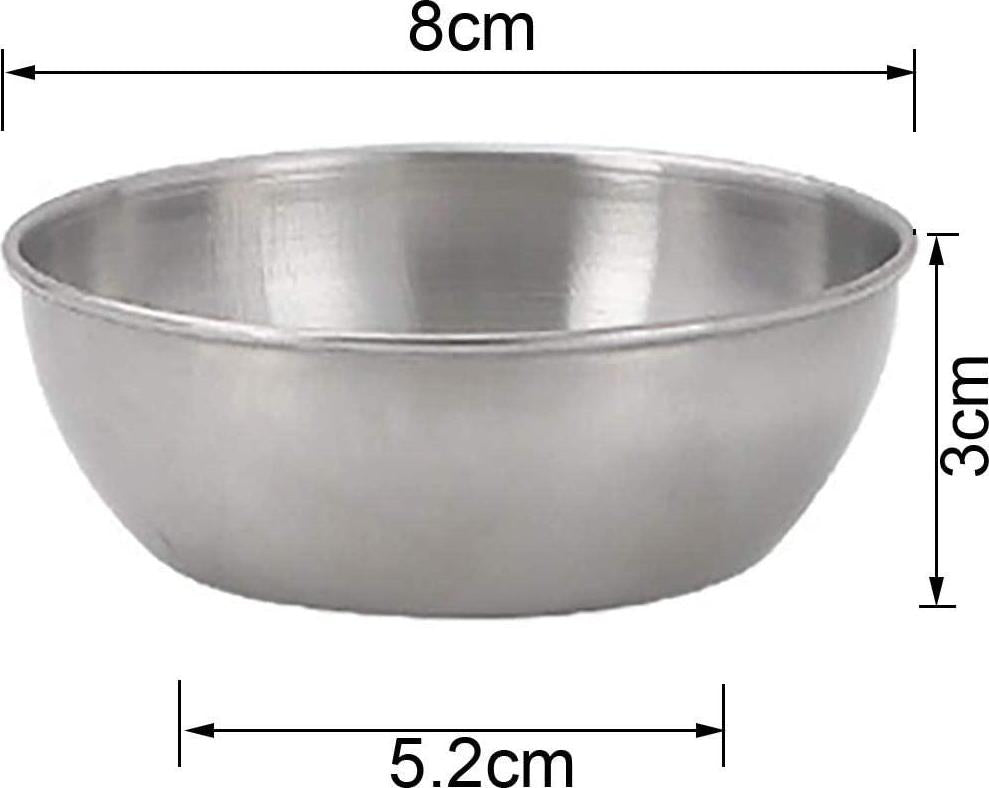 Lomodo, Lomodo 12 Pack Stainless Steel Sauce Bowls Round Seasoning Dishes Mini Saucers Dishes Sushi Dipping Bowel Appetizer Plate (3.23 inch x 1.18 inch x 2.05 inch)