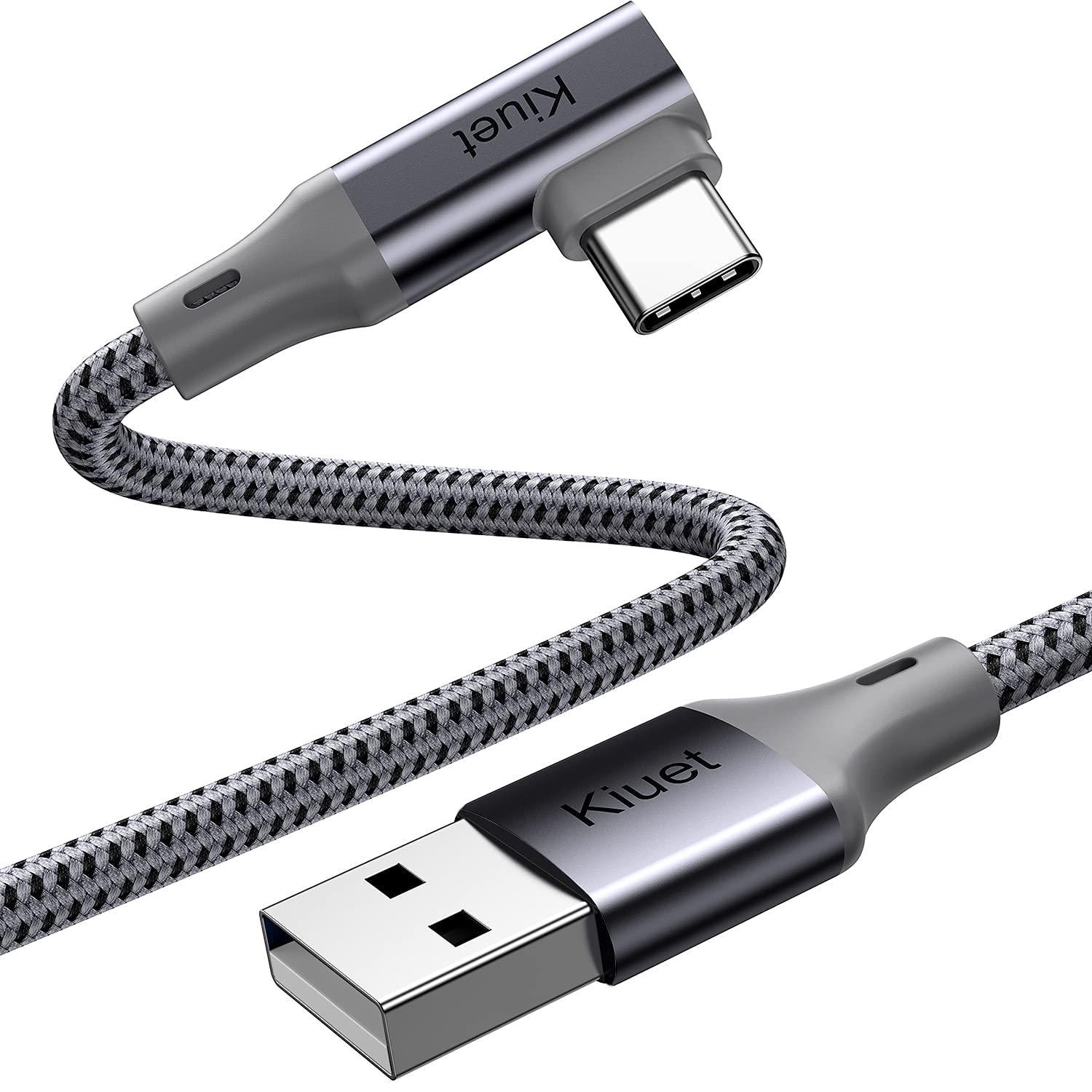ZHDZSW, Long USB C Cable 3M, 90 Degree Angle 3.1A Type C Charger Cable Fast Charging, USB C Charger Cable Braided for SamsungGalaxy S20 S10 S9 S8, Huawei, Google Pixel, Sony Xperia, LG Fire HD 10 etc