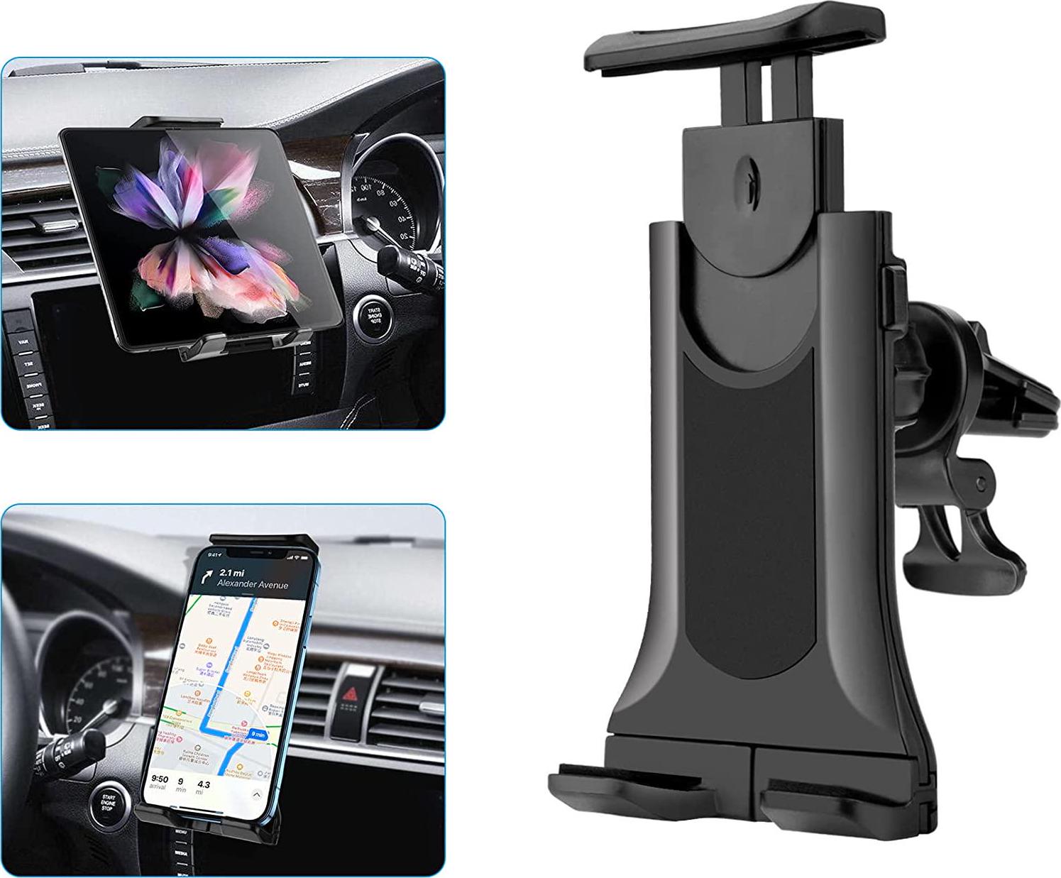 Lopnord, Lopnord Z Fold 3 Car Mount, Car Phone Holder Tablet Mount Compatible with Samsung Galaxy Z Fold 3/Z Flip 3/S22/S21/iPhone 13 Pro Max, Car Air Vent Tablet Stand for 4-10.5'' Tablet/iPad Pro Air Mini
