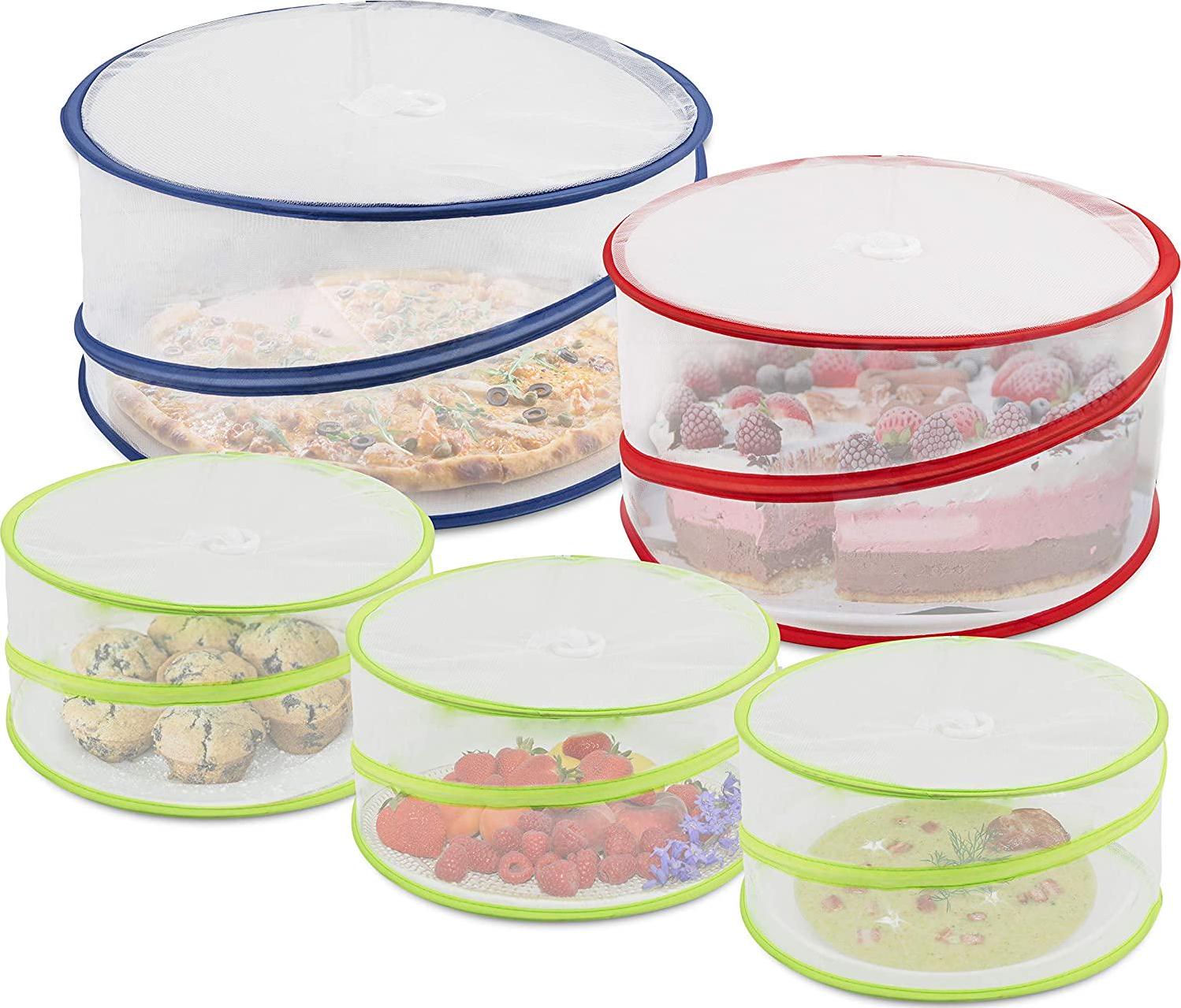Lords of London, Lords of London - Set of 5 Reusable Mesh Screen Pop up Food Tent Storage Covers, 3 Size, for Large Platters, Plates and Bowls - Protecting Food and Beverages from Bugs and Insects - Fine Net Design