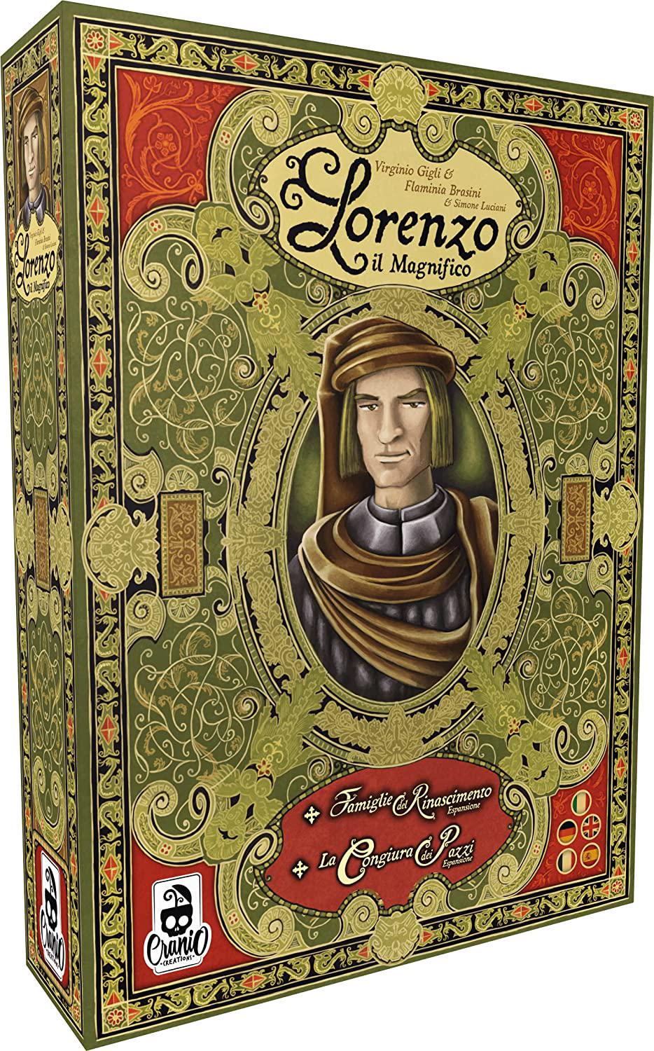 Cranio Creation, Lorenzo Il Magnifico Board Game 2nd Edition | Strategy Game for Teens and Adults | Fun for Family Game Night | Ages 12+ | 2-5 Players | Average Playtime 90 Minutes | Made by Cranio Creations , Green