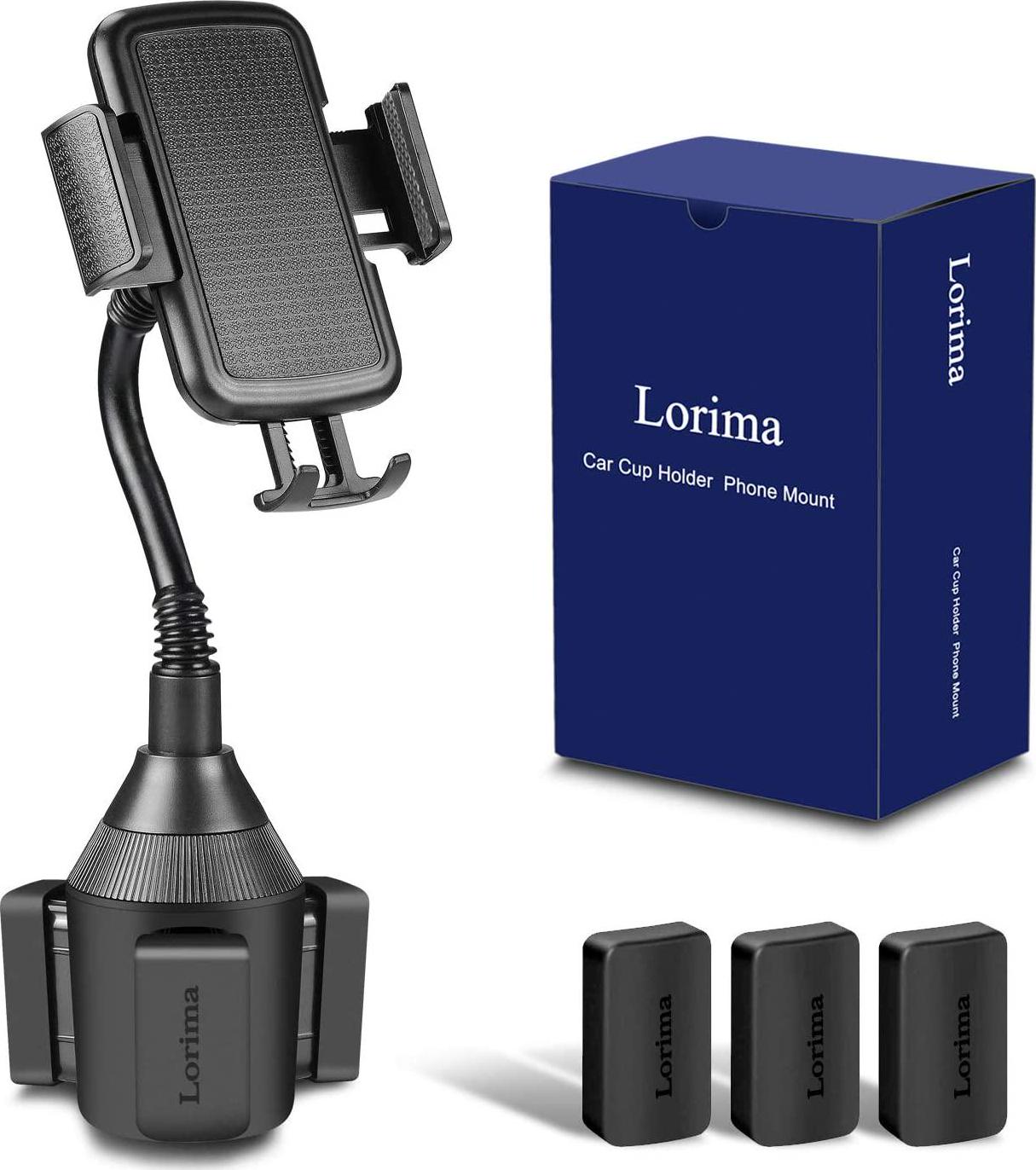 Lorima, Lorima Car Cup Holder Phone Mount with A Long Flexible Neck for Cell Phones iPhone 11/11 Pro/11 Pro Max/XS/Max/X/8/7 Plus/Galaxy