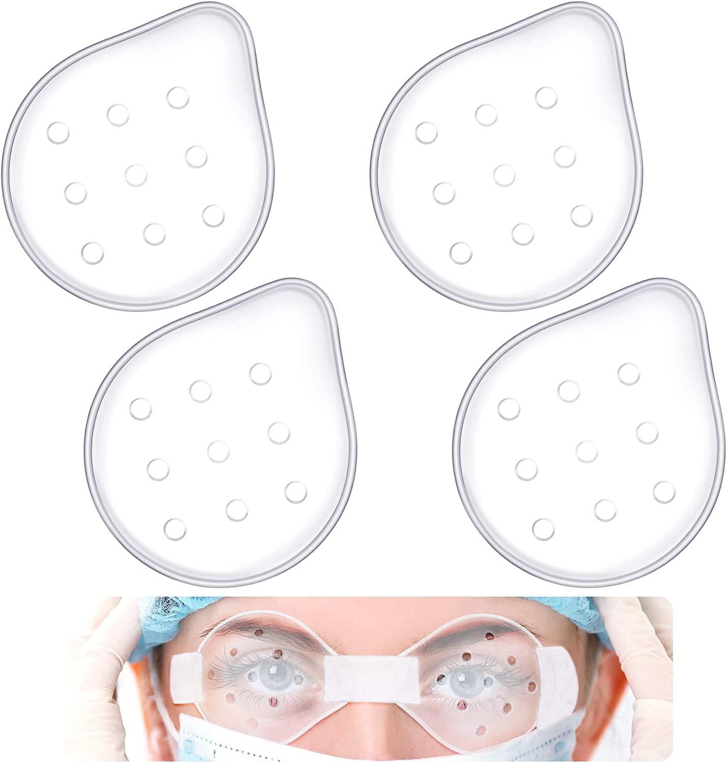 Lothee, Lothee 4 Pieces Plastic Holes Eye Shields Plastic Ventilated Eye Shield Plastic Eye Coverings Transparent Eye Protections Breathable Eye Care Supplies for Men Women to Prevent Sand, Small Gravel