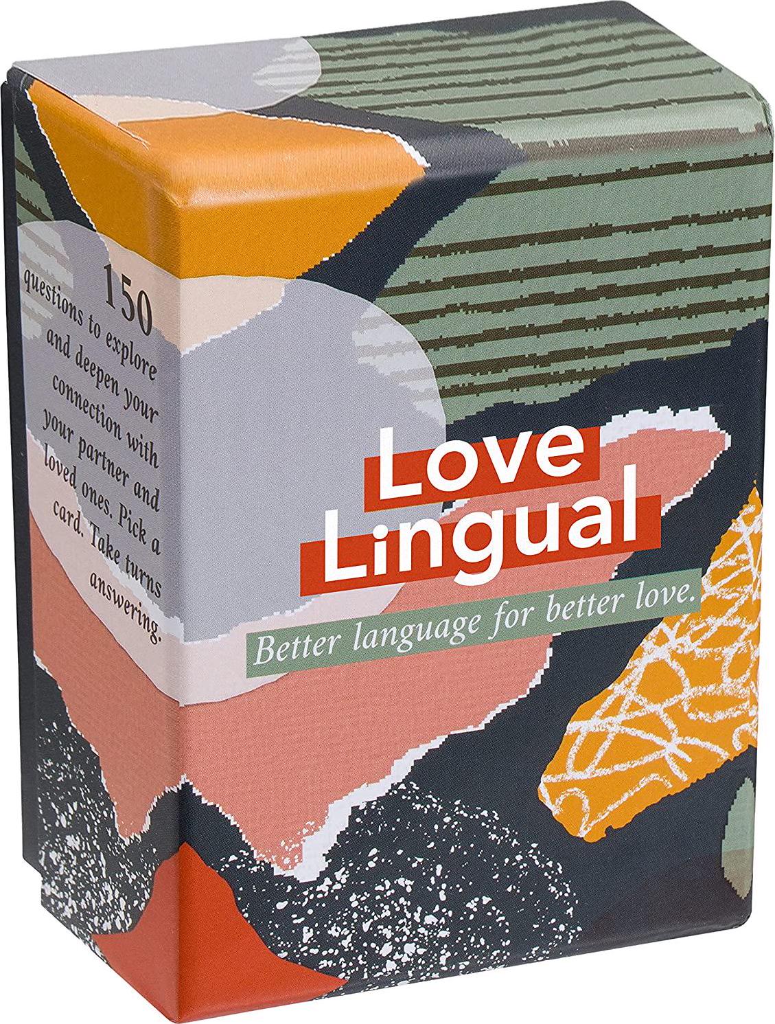 FLUYTCO, Love Lingual: Card Game - Better Language for Better Love - 150 Conversation Starter Questions for Couples - to Explore and Deepen Connections with Your Partner - Date Night and Relationship Cards