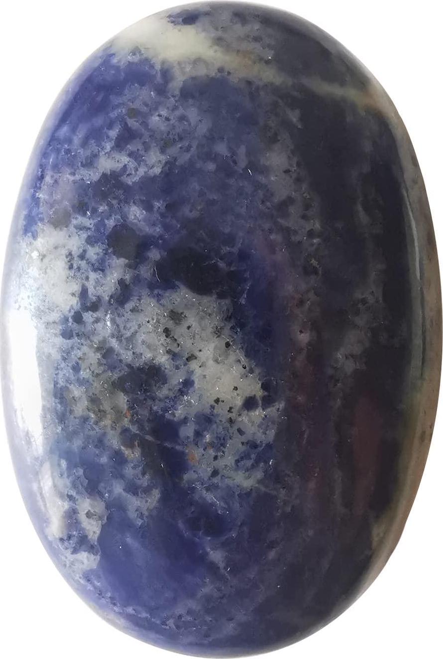 Loveliome, Loveliome Sodalite Polished Stones, Synthesis Oval Palm Pocket Healing Crystal Massage Spa Energy Stone