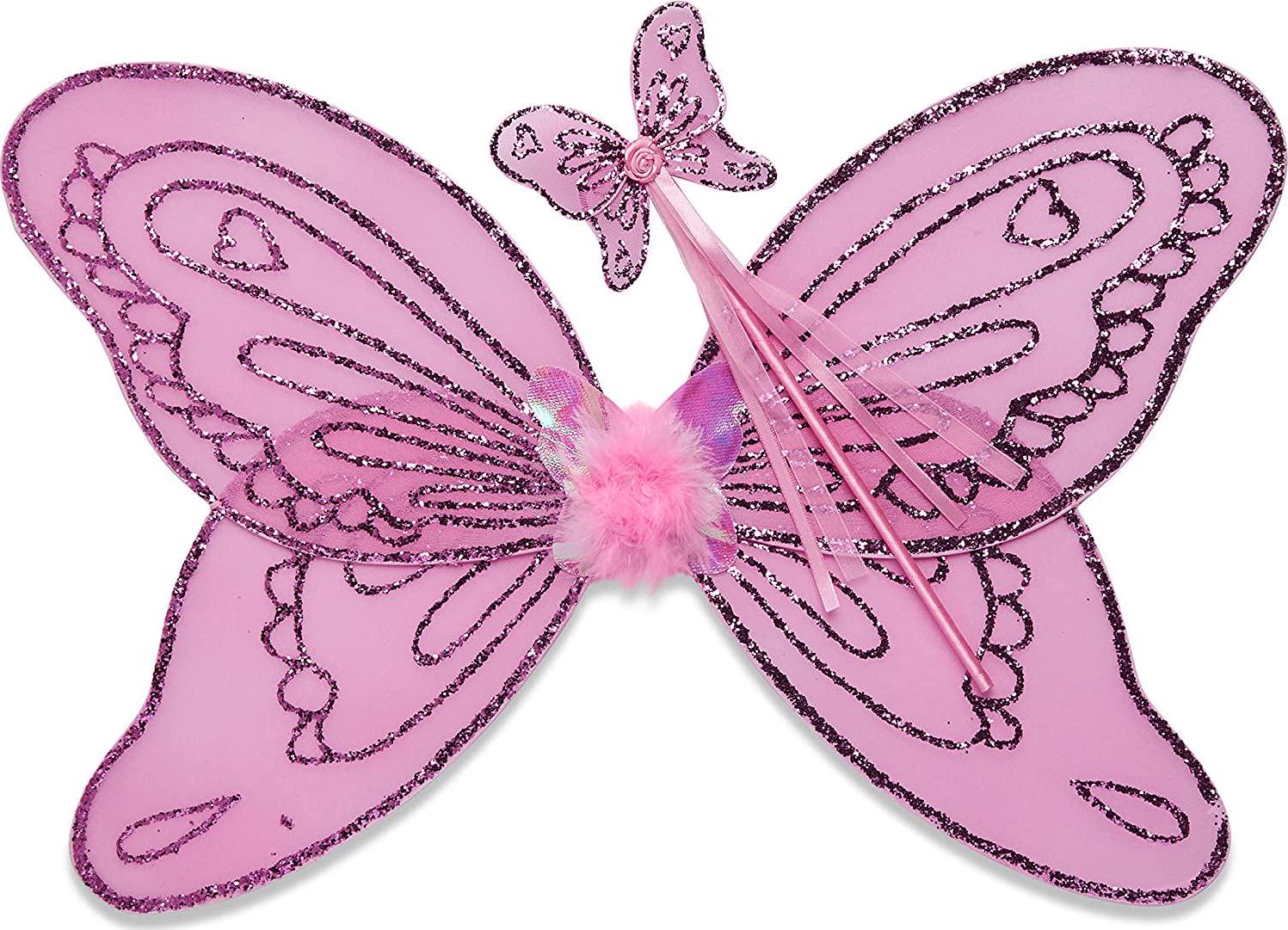Lucy Locket, Lucy Locket Kids Girls Fairy Wings and Wand Fancy Dress Set Wings for Children (3-10 years) Silver, Gold, Pink, White