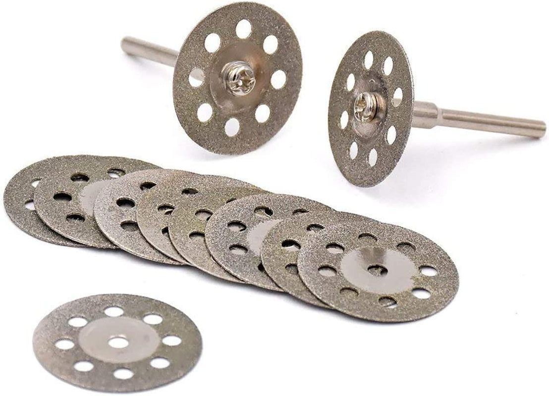 Lukcase, Lukcase 10 Pcs Diamond Cutting Wheel Cut off Discs Coated Rotary Tools W/Mandrel 22Mm for Dremel