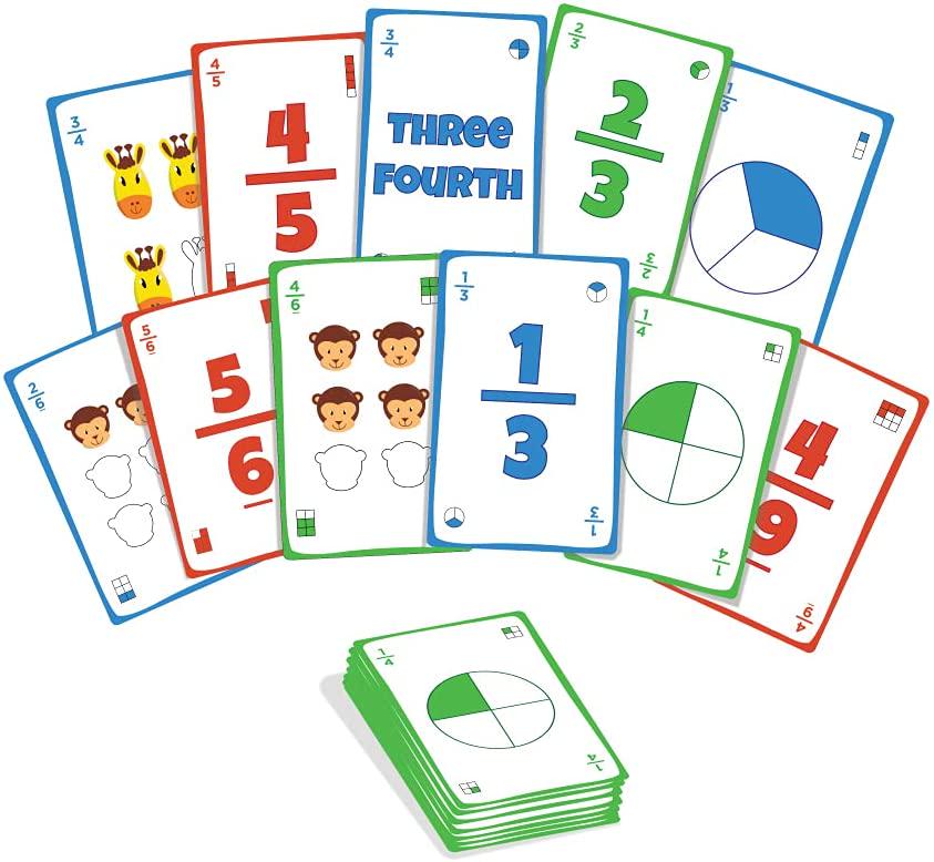 LUMA WORLD ADD LIFE TO LEARNING, Luma World Educational Card Game for Ages 8 and Up: Fracto | 3-Games-in-1 Pack to Learn Fractions, Mental Maths, Memory and Communication | Visual and Number Cards for Conceptual Clarity (80 Cards)
