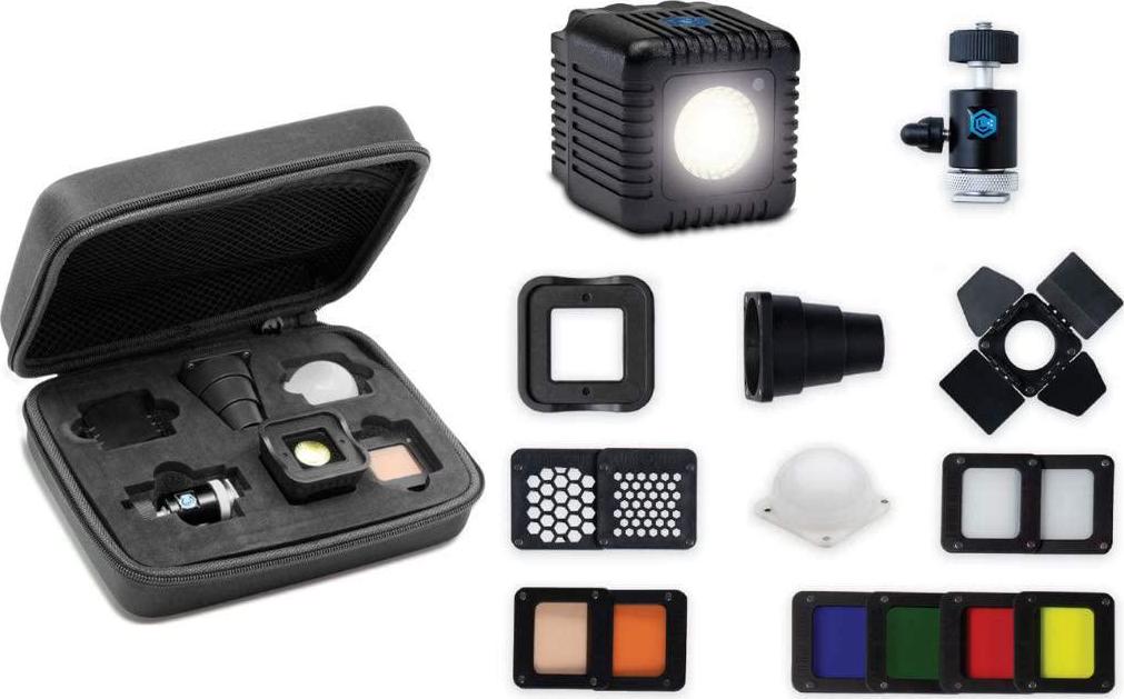 Lume Cube, Lume Cube 1.0 - Portable Lighting Kit Plus, 16-Piece LED Lighting Kit with Diffusion and Gels for On and Off Camera Video and Photography