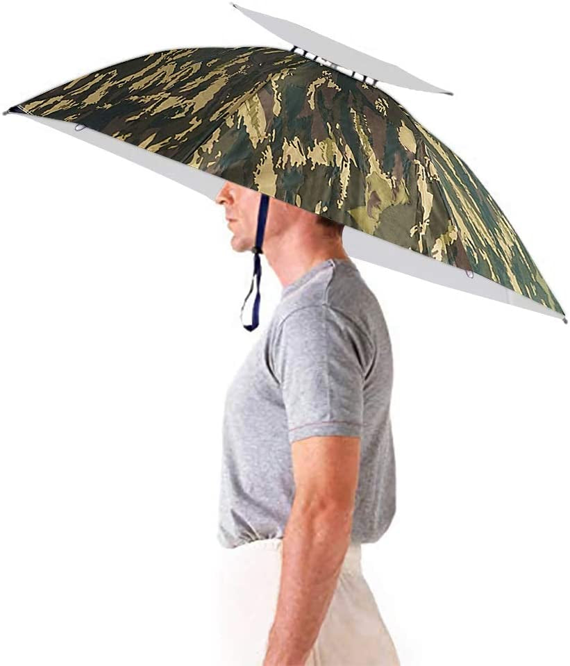 Luwint, Luwint 35’’ Diameter Hands Free Umbrella Hat, Fishing Head Umbrella Gardening Gifts for Men Women Kids