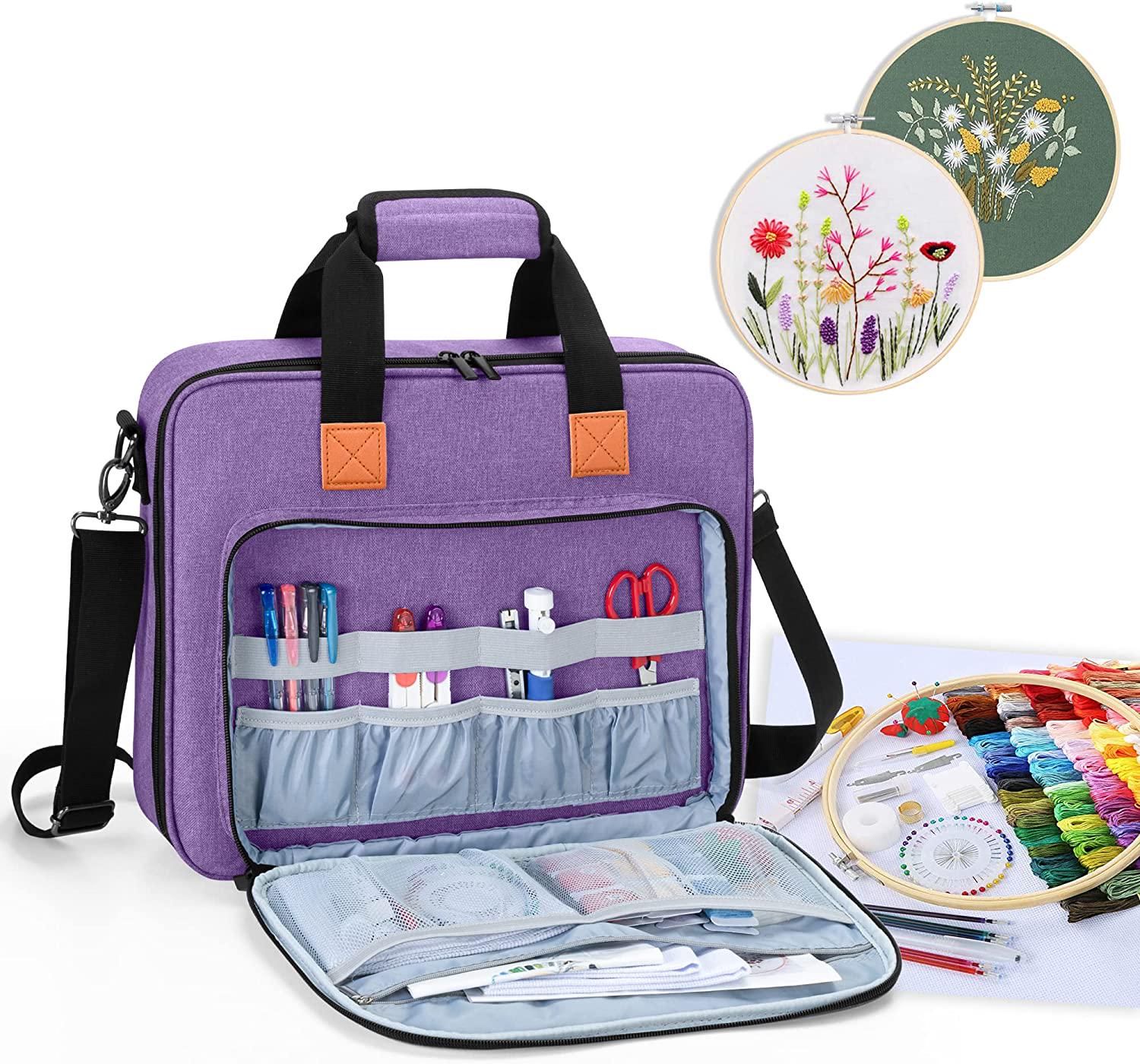 LUXJA, Luxja Embroidery Project Bag, Embroidery Kits Storage Bag (Bag Only), Purple