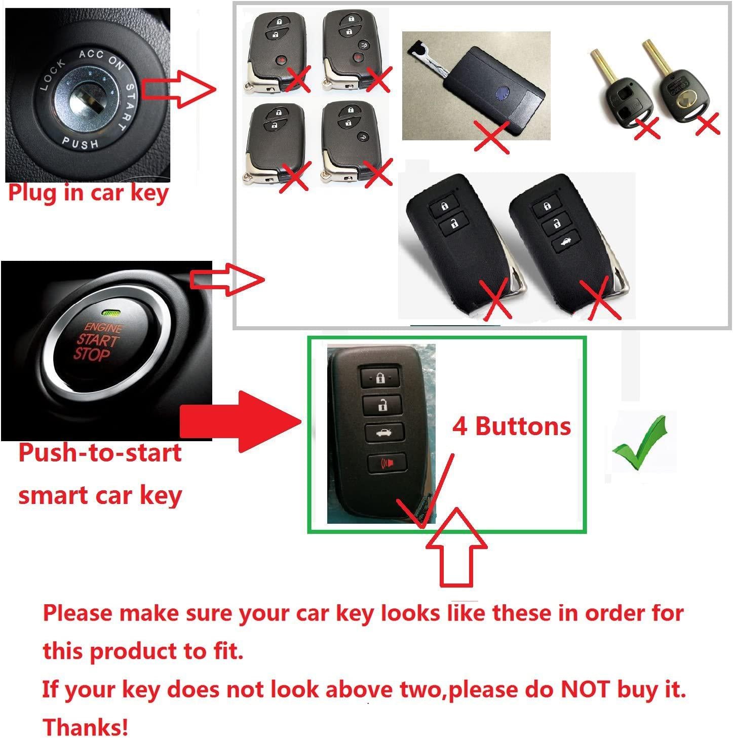 M.JVisun, M.JVisun Genuine Carbon Fiber Key Fob Cover for Lexus ES GS GX is LC LS LX NX RC RX UX Smart Car Remote Key Fob Case for Men Women - for 4 Buttons Key Fob - Red