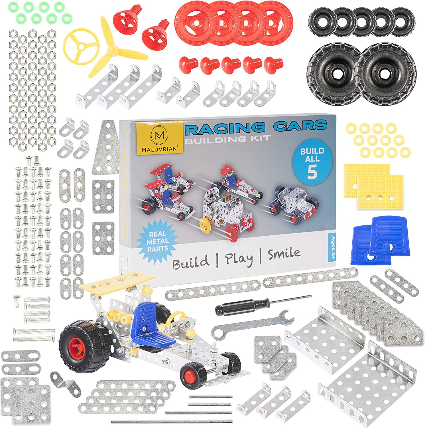 MALUVRIAN, MALUVRIAN 236-Piece Educational Toys STEM Toys Metal Building Sets Building Toys Erector Set Construction Toys for Boys and Girls Toy Metal Erector Sets for Boys Age 8-12 yrs Old