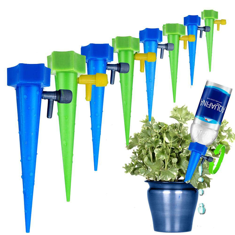 MANGOIT, MANGOIT Self Plant Watering Spikes 12 Pack Auto Drippers Irrigation Devices Vacation Automatic Plants Water System with Adjustable Control Valve Switch Design for Houseplant, Gardenplant, Officeplant