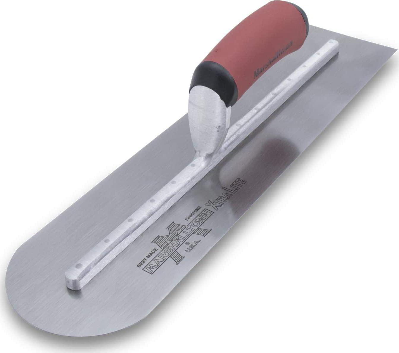 MARSHALLTOWN The Premier Line, MARSHALLTOWN The Premier Line MXS66RED 16-Inch by 4-Inch Rounded End Finishing Trowel with Curved DuraSoftHandle