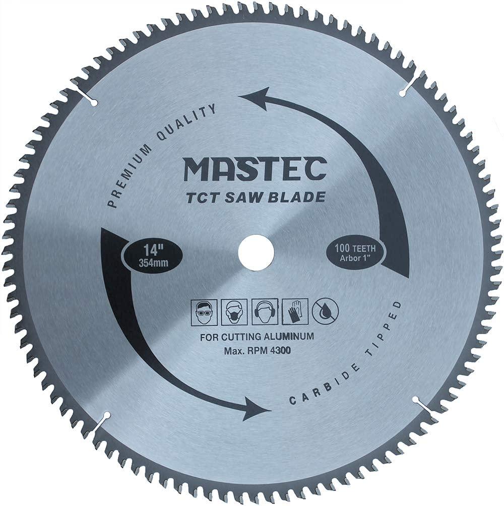 MASTEC, MASTEC 14-Inch 100 Tooth TCG for Aluminum and Non Ferrous Metals Cutting Saw Blade with 1-Inch Arbor