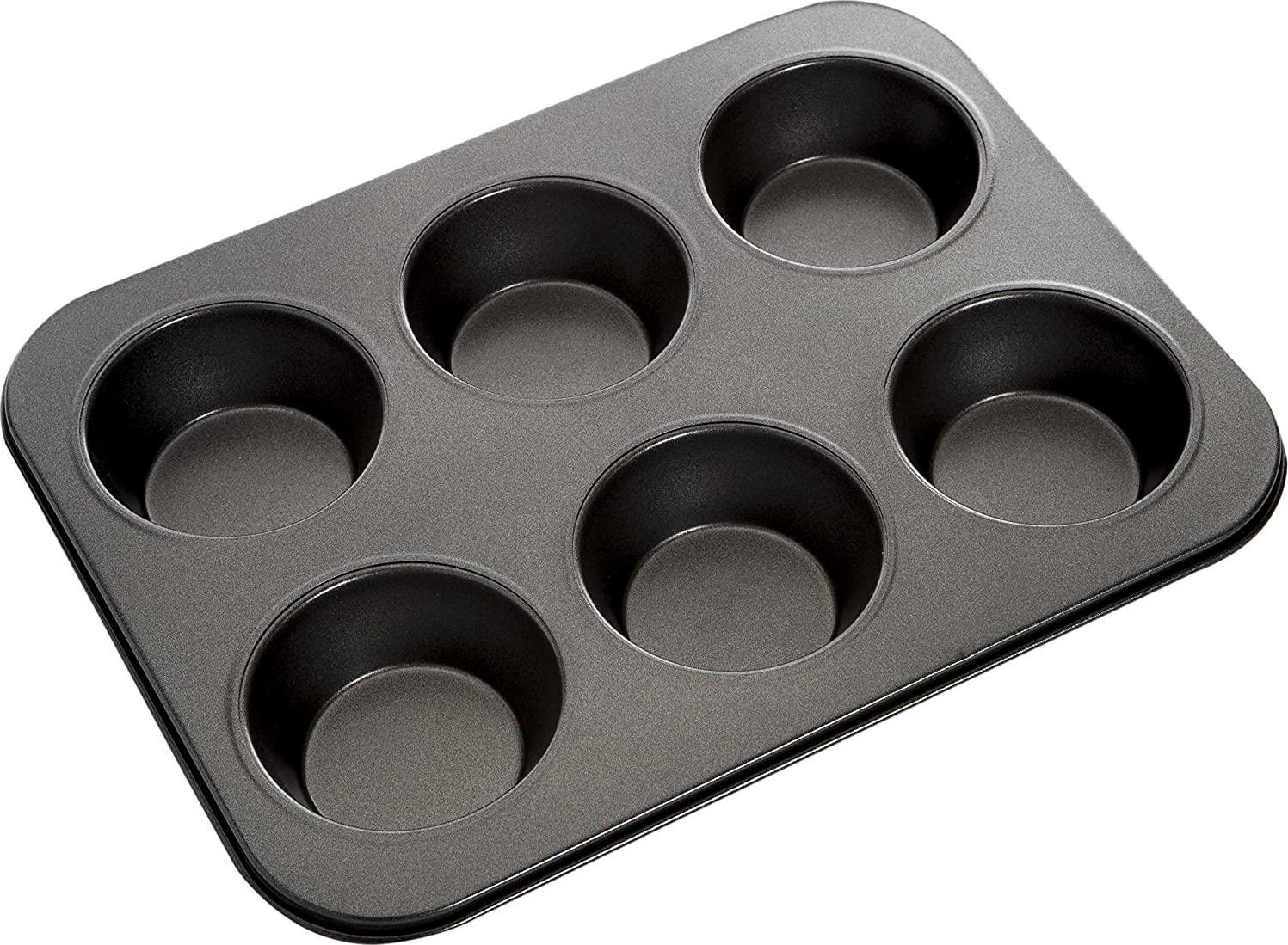 MasterPro, MASTERPRO MPHB42 Muffin Pie Pan, Carbon Steel/Black