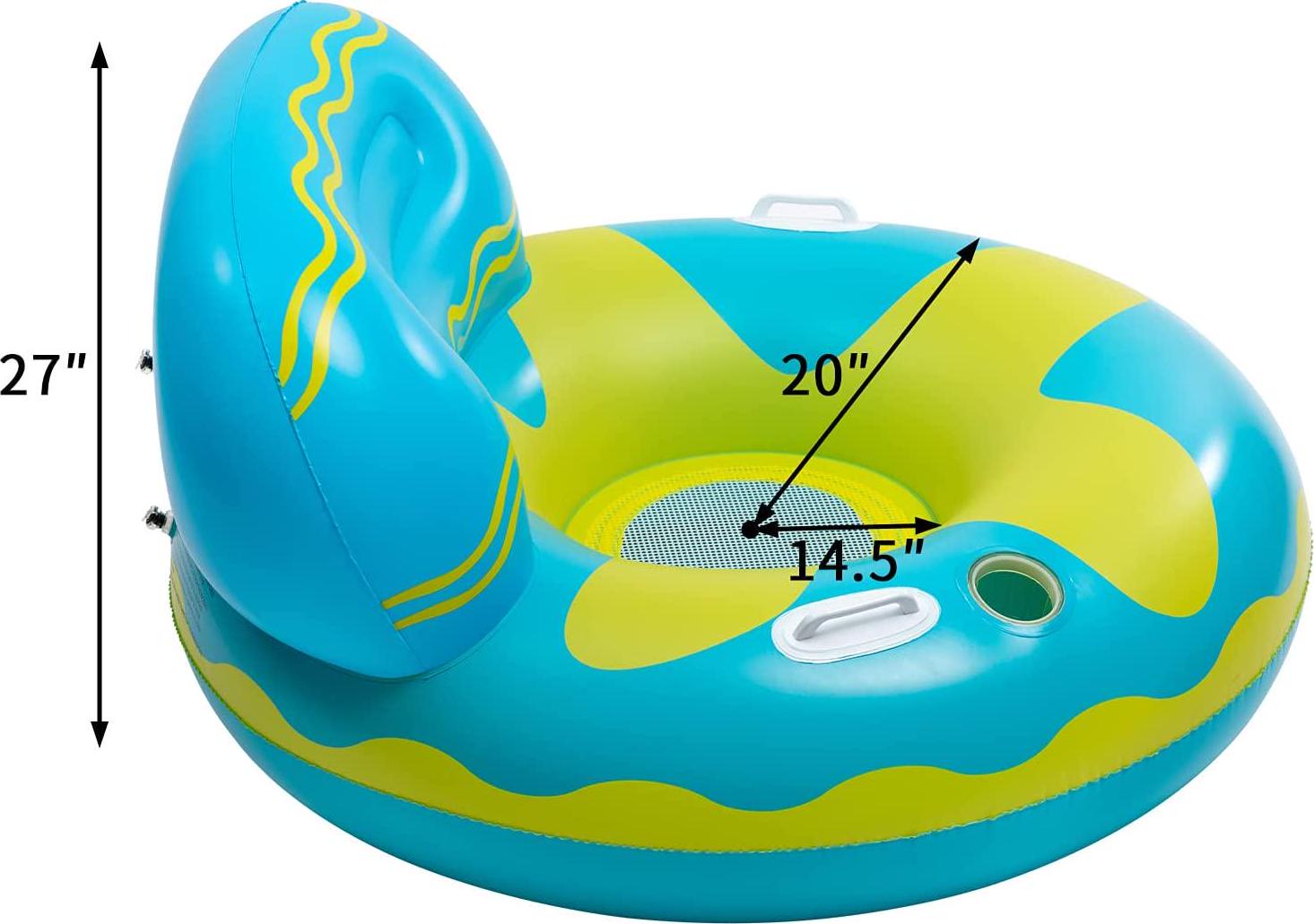 MATICO, MATICO Water Floating Sofa Inflatable Round Floating Row Swimming Pool Giant Shell Swim Floaties Summer Lounger Raft Beach Toys for Party