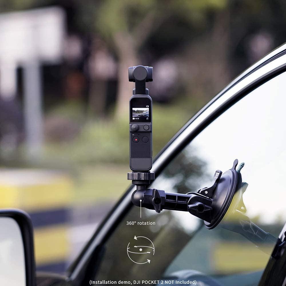 MAXCAM, MAXCAM Suction Cup Compatible for DJI Pocket 2, Car Windshield Window Vehicle Boat Camera Holder for DJI Pocket 2 Suction Cup Mount Windshield Mount