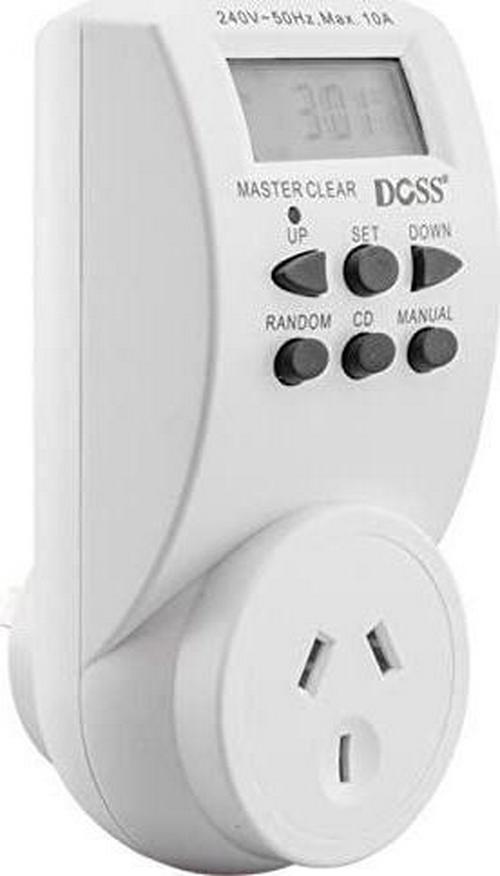 DOSS, MDT02 DOSS 7Day 24Hrs Mains Digital Timer Electrical Timer-Doss 10 On/Off Programs 10 On/Off Programs, Manual On/Auto/Manual Off Selectable