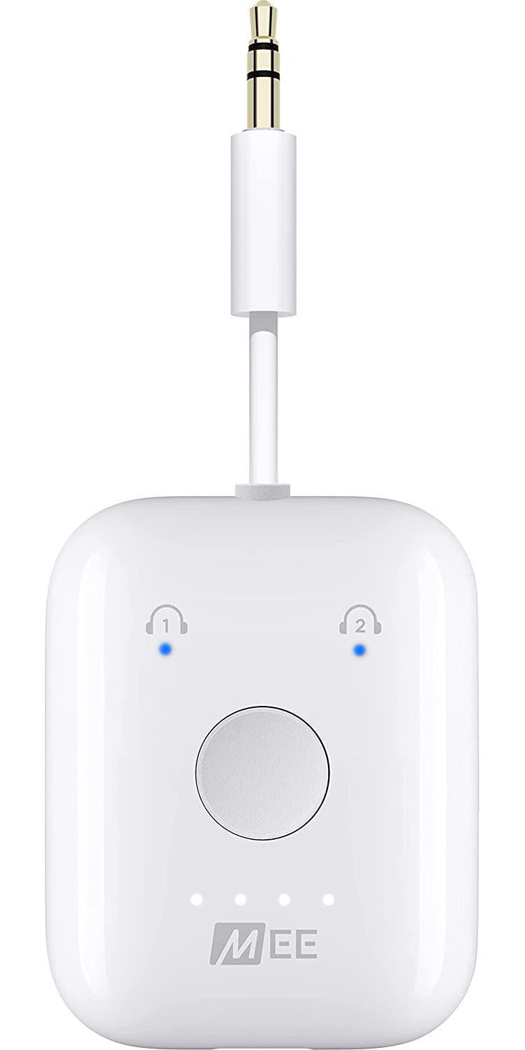 MEE audio, MEE audio Connect Air in-Flight Bluetooth Wireless Audio Transmitter Adapter for up to 2 AirPods / Other Headphones; Works with All 3.5mm Aux Jacks on Airplanes, Gym Equipment, TVs, and Gaming Consoles