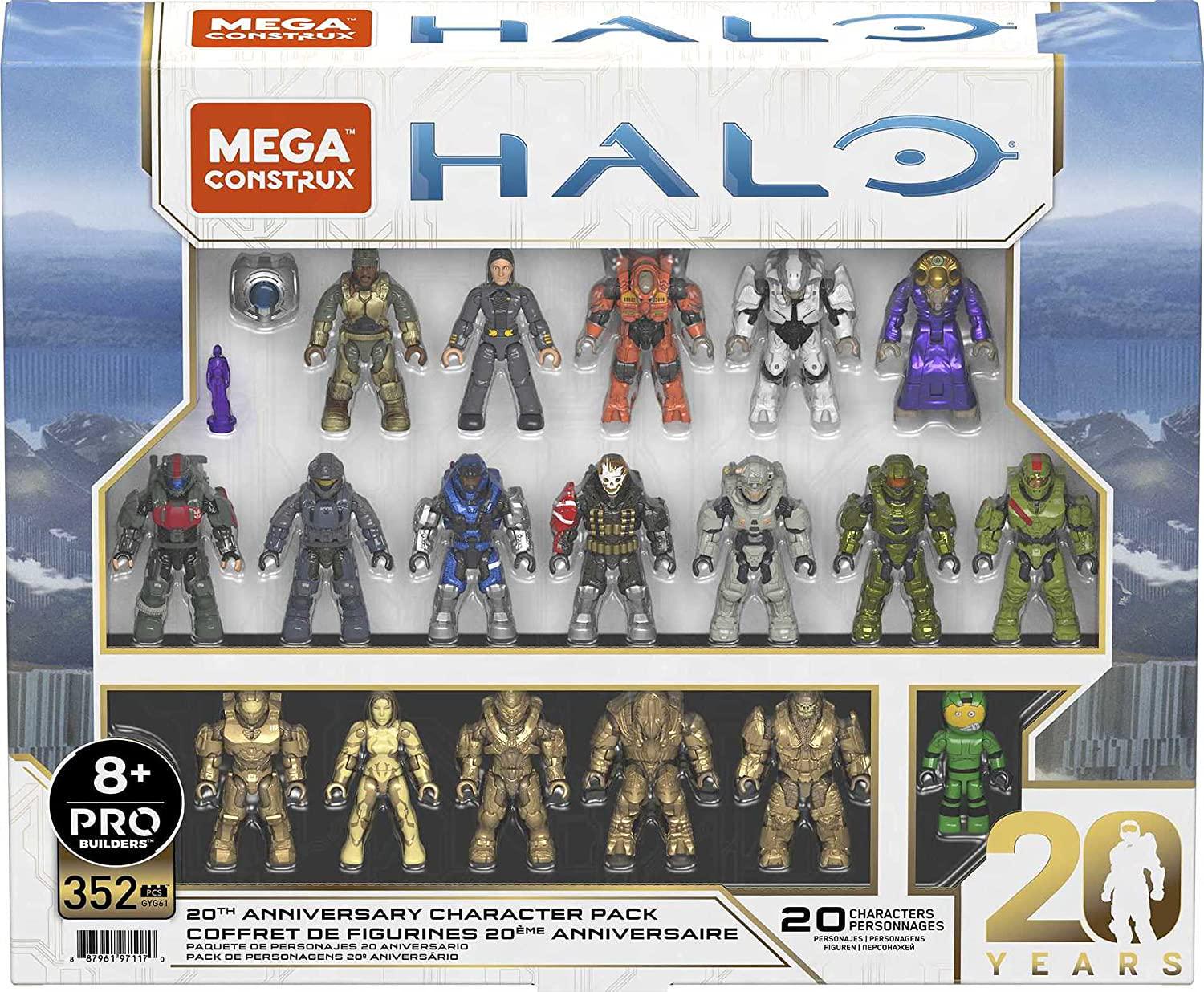 Mega Brands, MEGA Halo 20th Anniversary Character Pack Halo Infinite Construction Set, Building Toys for Boys [ Exclusive]