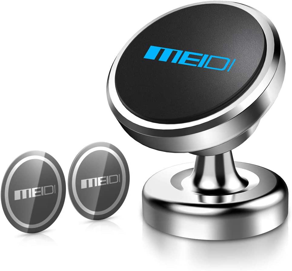 MEIDI, MEIDI Dashboard Phone Car Mount, Universal 360°Rotation Magnetic Cell Phone Mount (SILVER)