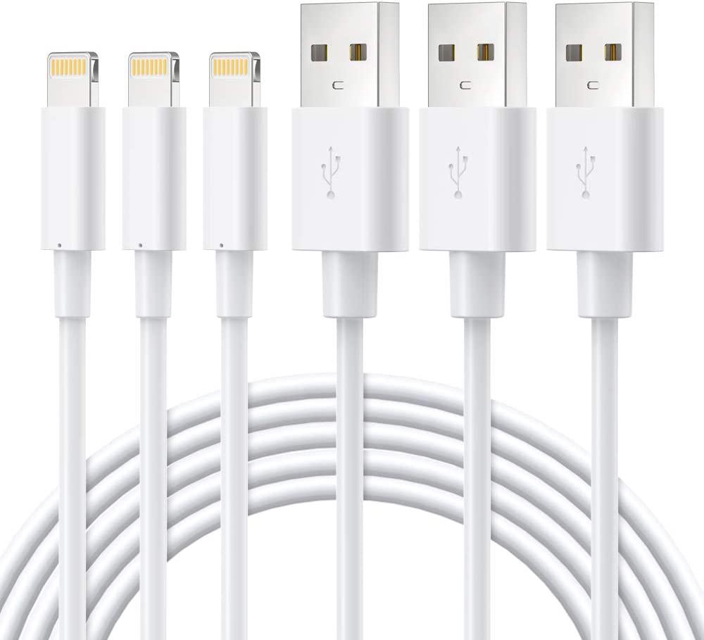 Novtech, MFi Certified iPhone Charger Cable - Novtech 3Pack 3FT Lightning Cable - iPhone USB Charging Cable for iPhone 13 Pro Max 12 11 Pro XR Xs Max X 8Plus 7Plus 6Plus 5 SE iPod iPad 9 Air Pro Mini 6 - White