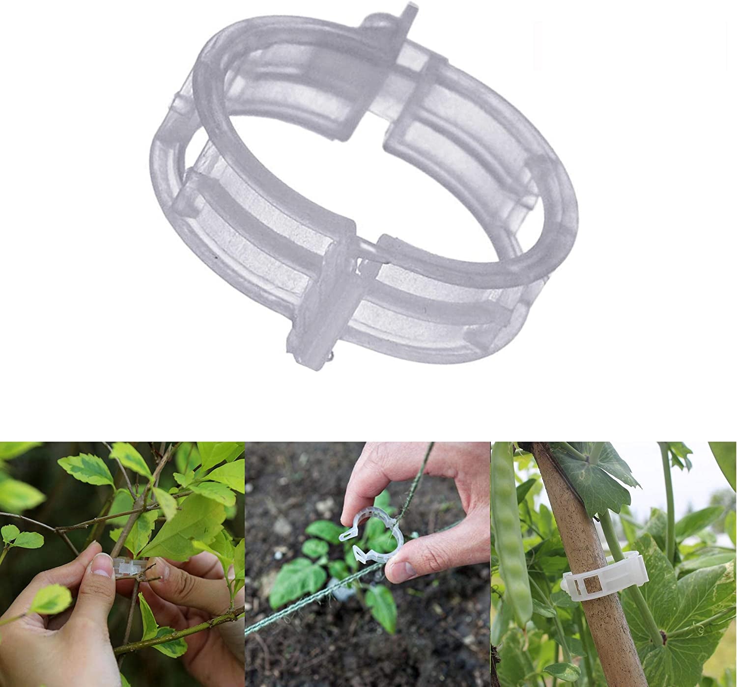 MGTECH, MGTECH 300 Pcs Tomato Trellis Clips, Garden Vegetable Vine Clips, Plant Support Quick Clips for Vine Vegetables to Grow Upright and Healthier