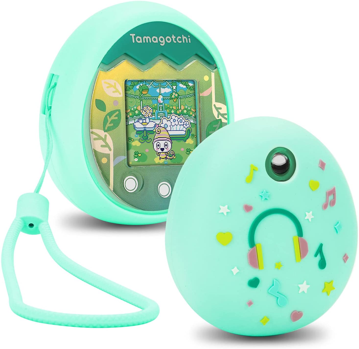 MGZNMTY, MGZNMTY Silicone Cover Case Compatible with Tamagotchi Pix Virtual Pet Machine with Hand Strap (Green)