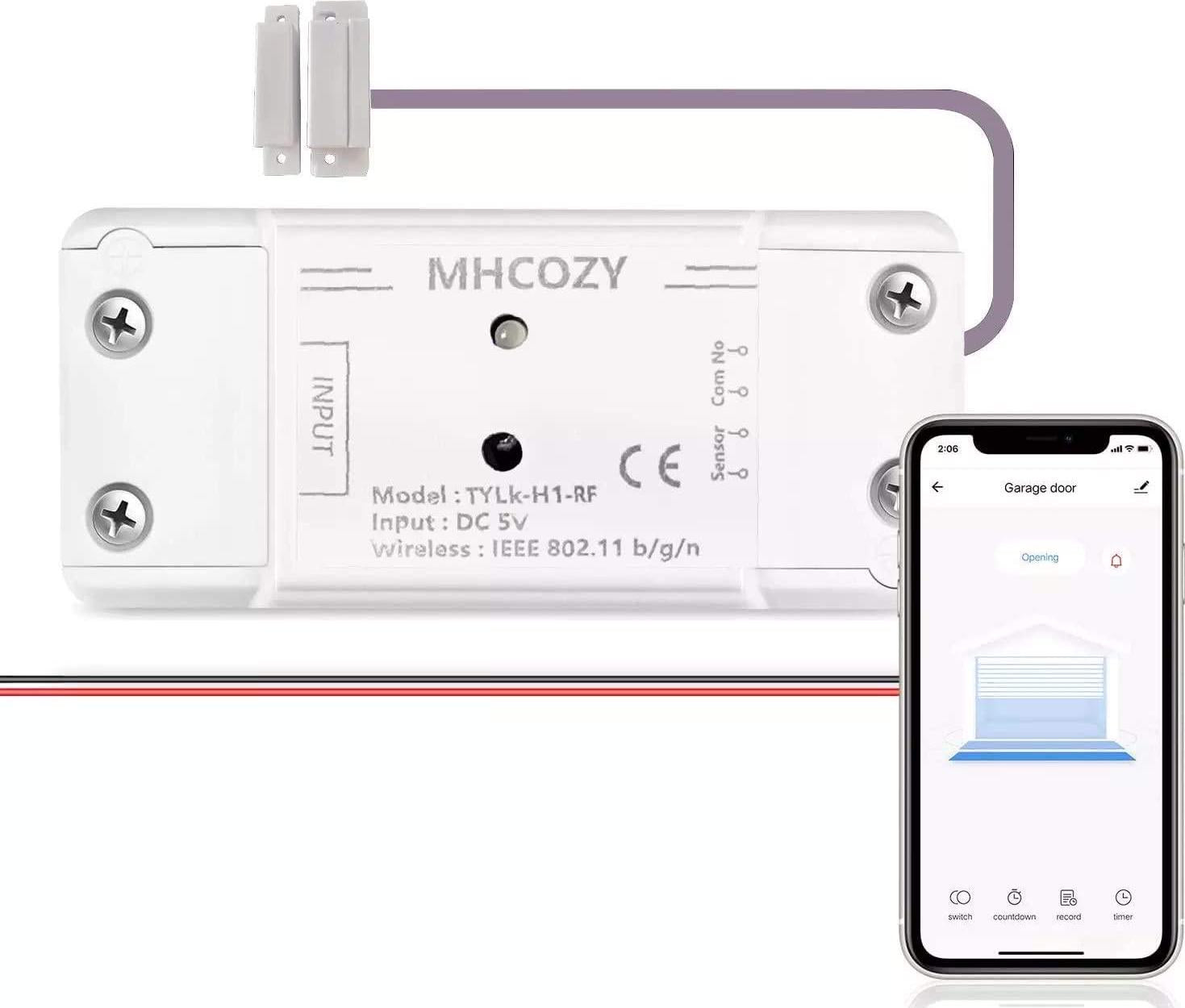 MHCOZY, MHCOZY WiFi Wireless Smart Switch Relay Module for Smart Home 5V/12V WiFi Momentary and Self-Locking Relay,Be Applied to Access Control, Add WiFi Remote to Garage Door (WiFi Garage Door Opener)
