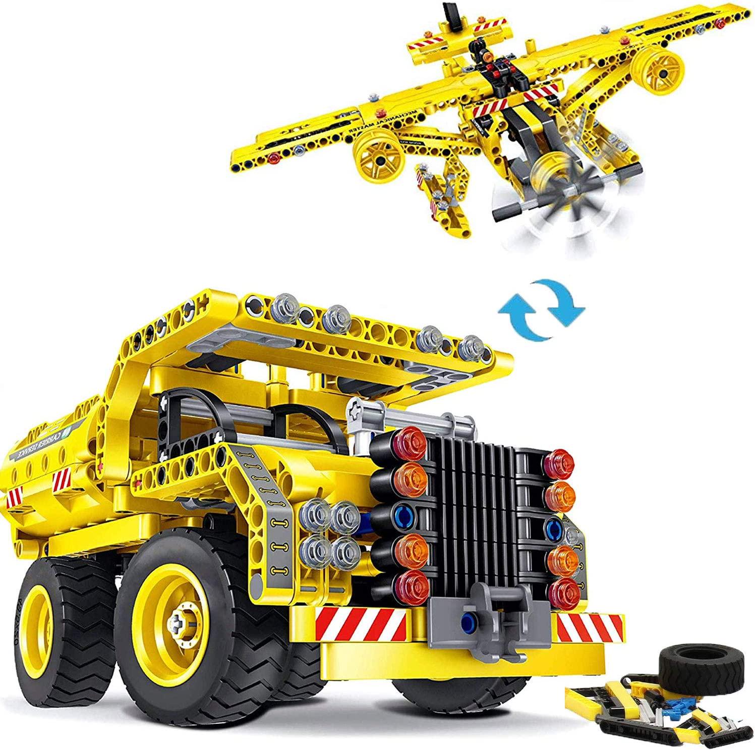 M&Ostyle, M&Ostyle STEM Toy Building Sets for Boys Girls 8-12Construction Engineering Kit Builds Dump Truck or Airplane (2in1) STEM Building Toy Set for Kids - Ages 8 9 10 11 12 Years Old, Boy Toys Gift(361PCS)