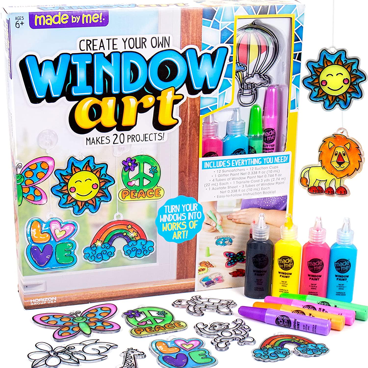 Made By Me, Made By Me Create Your Own Window Art - Paint Your Own Suncatchers - DIY Suncatchers - Arts and Craft Kits for Kids Ages 6 and Up