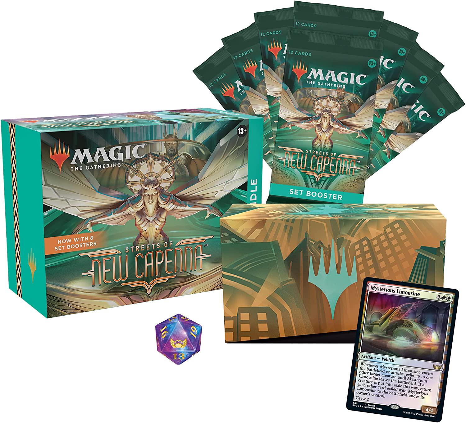 Magic The Gathering, Magic The Gathering Streets of New Capenna Bundle | 8 Set Boosters + Accessories, C95150000