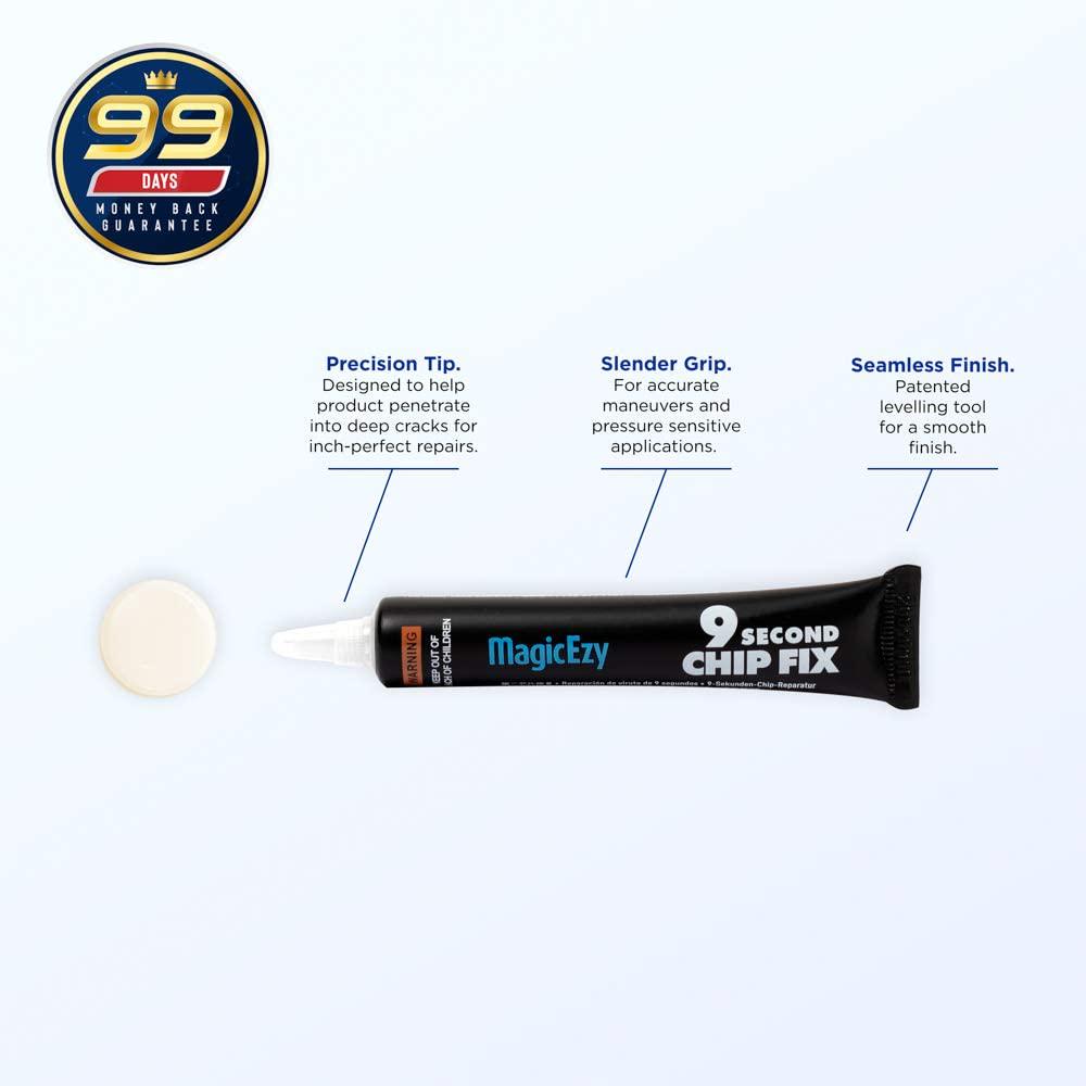 MagicEzy, MagicEzy 9 Second Chip Fix - (Cream) - All-in-One Fibreglass Repair Filler for Boats and Fibreglass Gelcoat - Strong Marine Epoxy Putty - Lifetime Durability