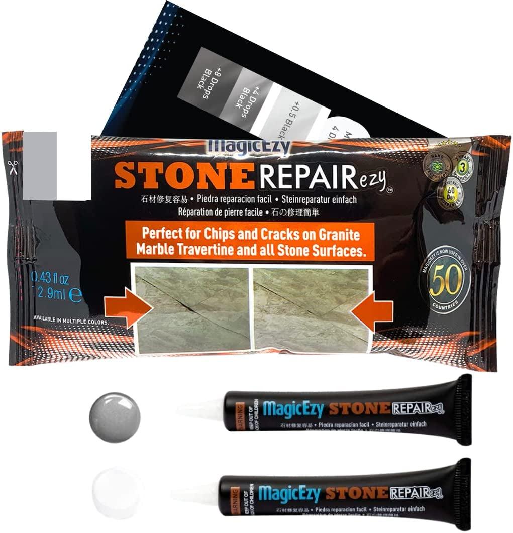 MagicEzy, Magicezy Stone Repairezy - Granite Repair Filler - Marble Crack Repair Kit (Light Grey/White)