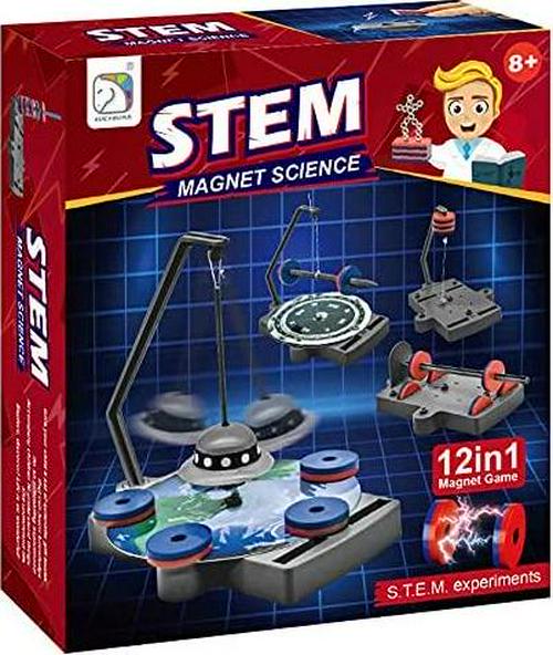 MineKrafts, Magnet Science Kit - 12 in 1 Magnetic Experiments and Games Amazing Innovative game experiments, Toys for Kids Boys Girls Birthday gifts
