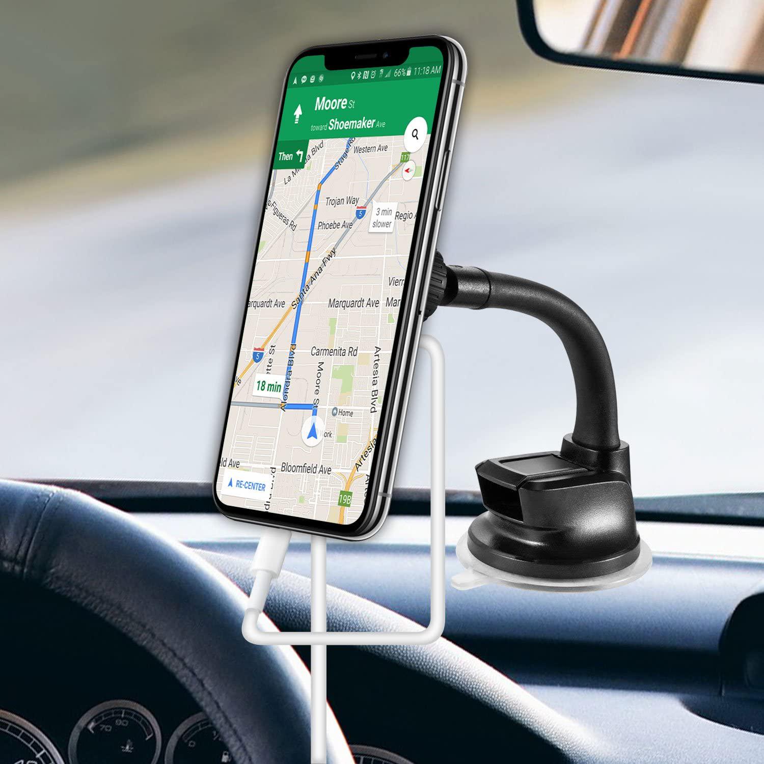 cellet, Magnetic DashBoard/Windshield Mount with Flexible Goose Neck For LG LG G7 ThinQ/G6/Aristo2 Plus/Q7+/V30/V35 ThinQ/Stylo 4 2 V/K30/K20 V/K20 PlusG6/K8/Exalt LTE/X venture/Phonenix Plus/Harmony2/Tribute