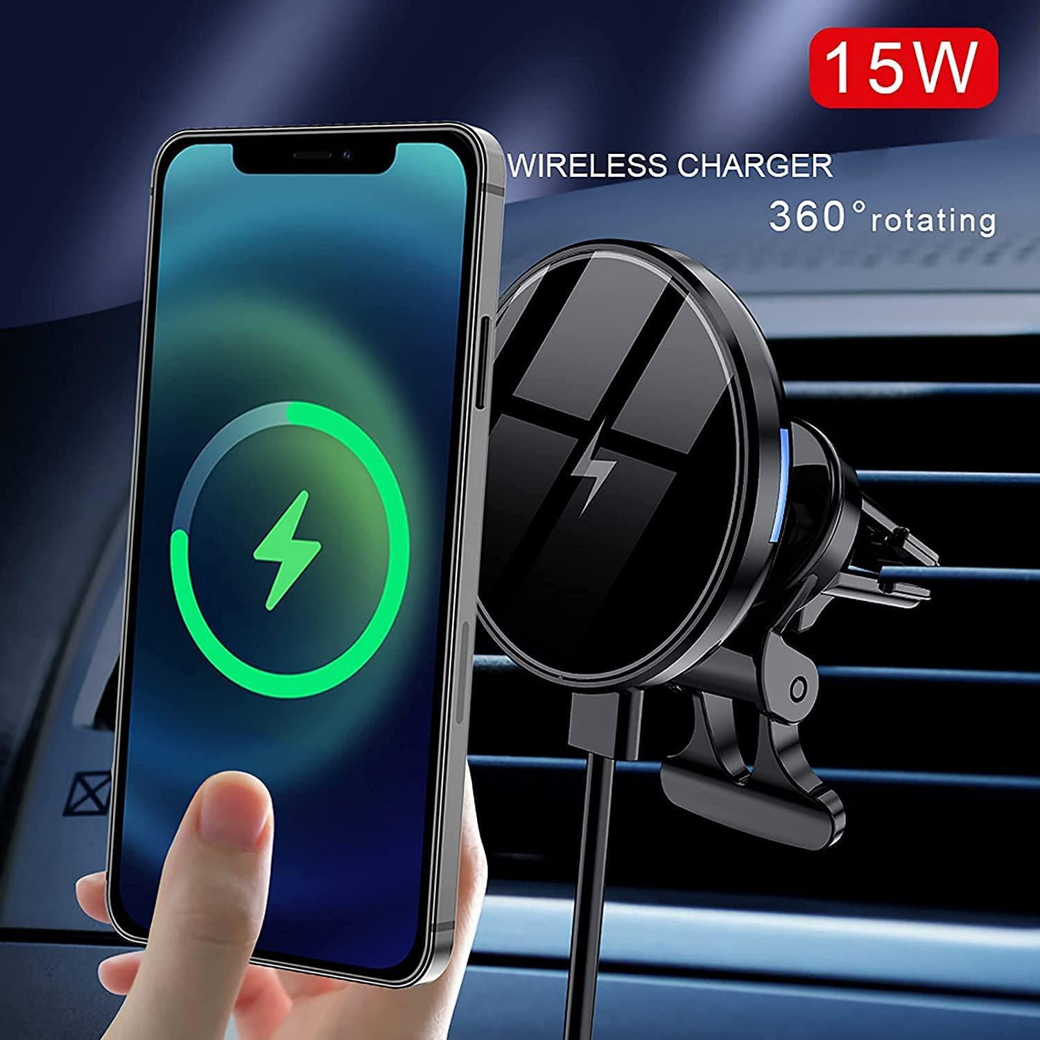 LIONAL, Magsafe Wireless Car Charger Mount, LIONAL 15W Fast Phone Car Charger, 360 Rotation Car Phone Holder, Auto-Alignment Air Vent Magnetic Car Charger for iPhone 13/13 Pro/13 Pro Max/12/12 Pro/12 Pro Max