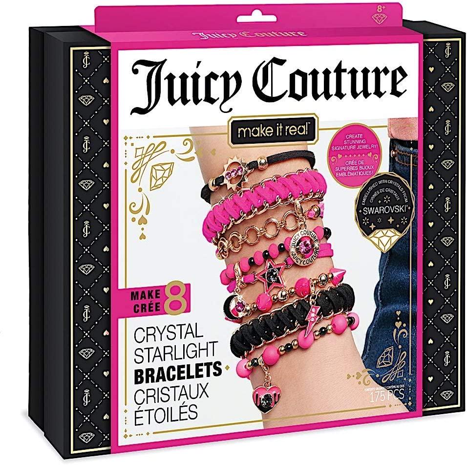 Make It Real, Make It Real - Juicy Couture Crystal Starlight Bracelets - DIY Charm Bracelet Kit for Teen Girls - Jewellery Making Supplies with Beads and Charms with Swarovski Crystals