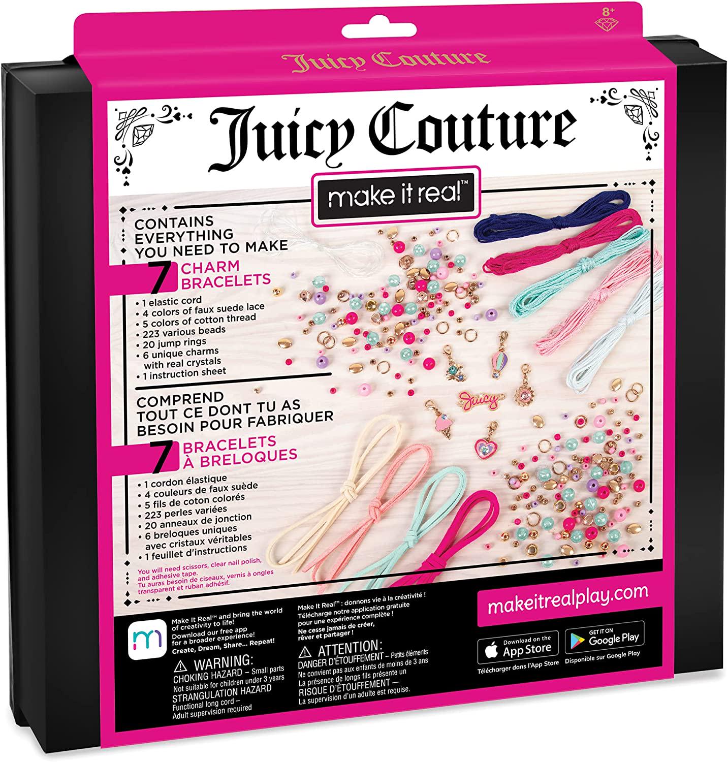 Make It Real, Make It Real Juicy Couture Crystal Sunshine Bracelets - DIY Charm Bracelet Kit for Teen Girls - Jewelry Making Supplies with Beads and Charms with Swarovski Crystals
