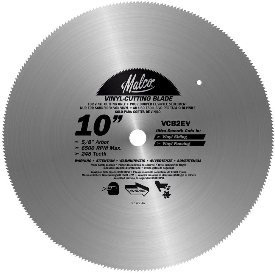 MALCO, Malco VCB2 EV 10-Inch Vinyl Siding and Fencing Cutting Circular Saw Blade