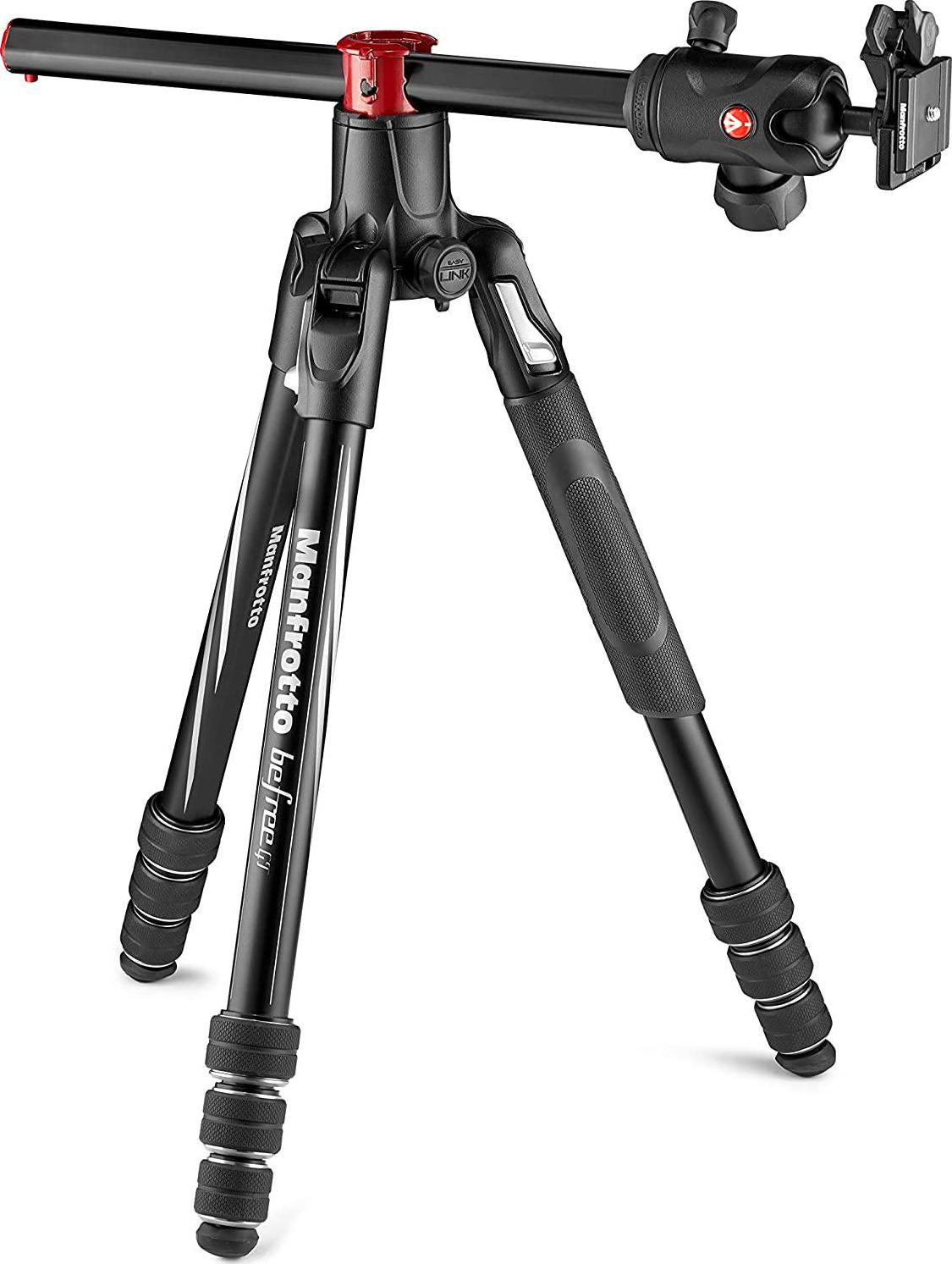 Manfrotto, Manfrotto Befree GT XPRO Aluminium Tripod - 496 Centre Ball Head - M-Lock System - 90 Degree Column - 200PL-PRO Plate - for DSLRs and CSC with Long Lenses - Macro Photography - MKBFRA4GTXP-BH, Black