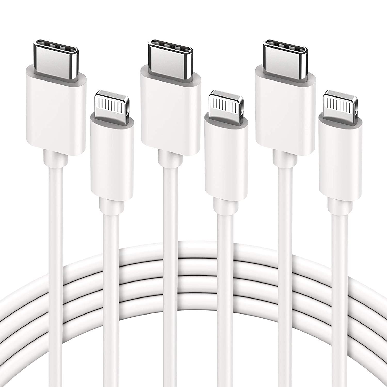 Marchpower, Marchpower iPhone Fast Charger Cable USB C to Lightning Cable - 3 Pack 6ft MFi Certified Cord - Connect Type C Port Support Fast Charging Syncing for iPhone 14 13 12 Mini Pro Max 11 SE(2020) XS XR