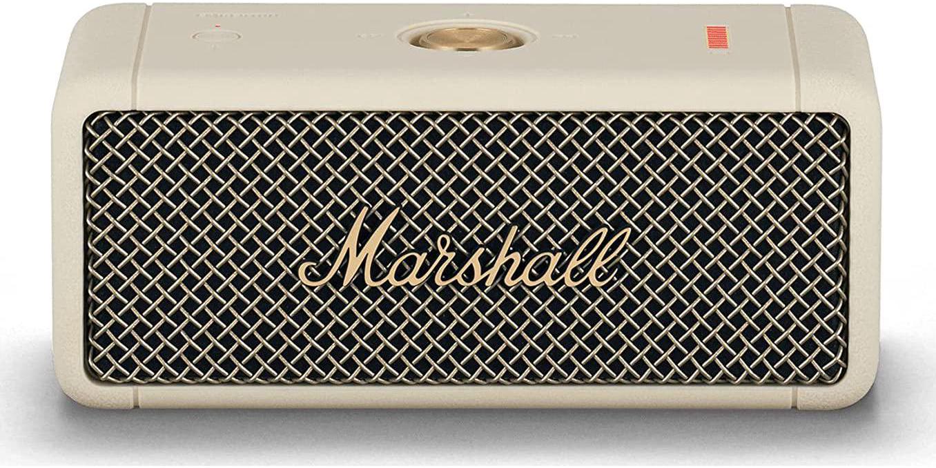 Marshall, Marshall Emberton Portable Bluetooth Speaker, 20+Hours Playtime, IPX7 Water Resistant, 360 Degree Sound, Cream