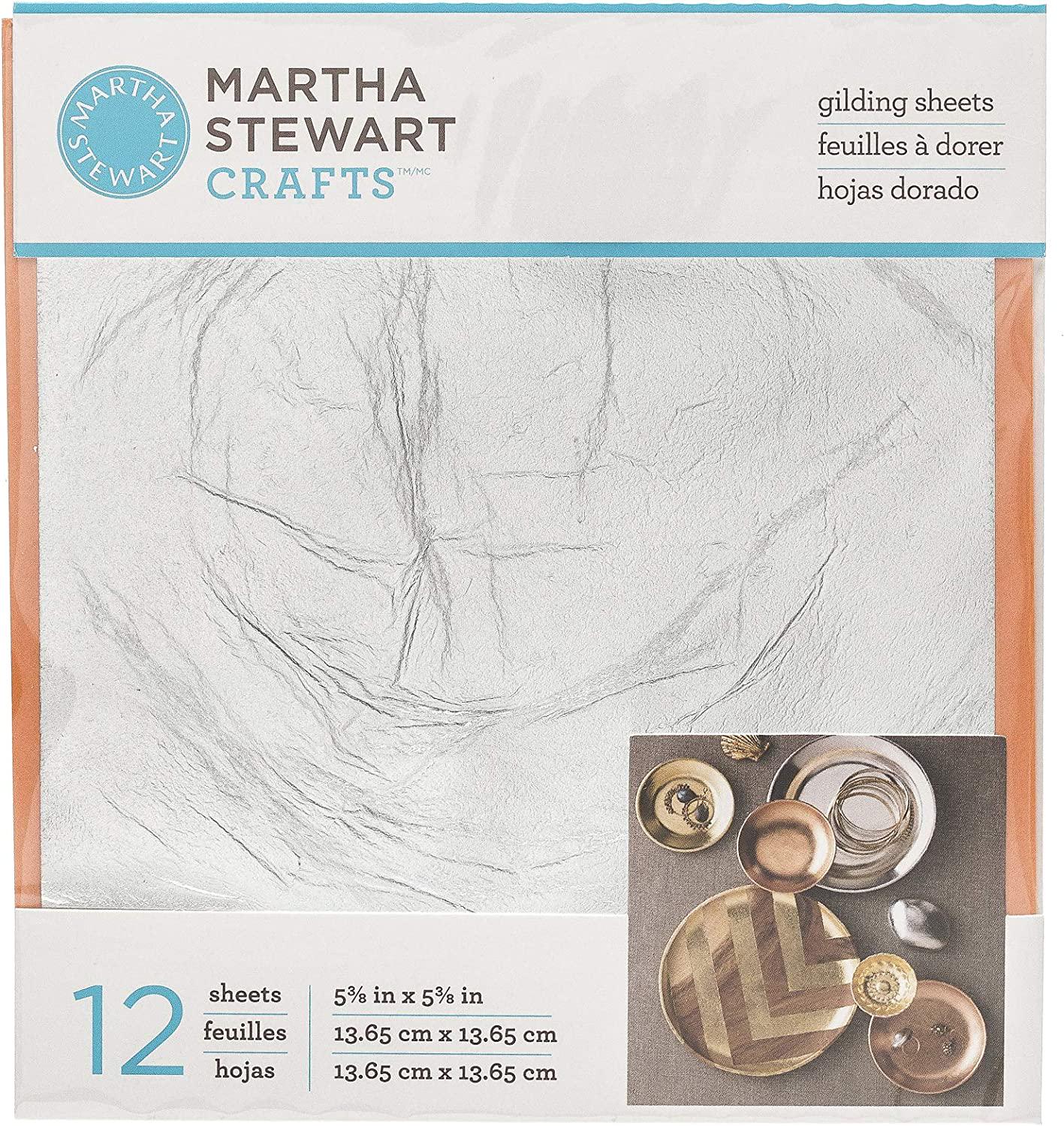 Martha Stewart Crafts, Martha Stewart Crafts 33318 Martha Stewart Silver Gilding 12pk Decoupage Sheet