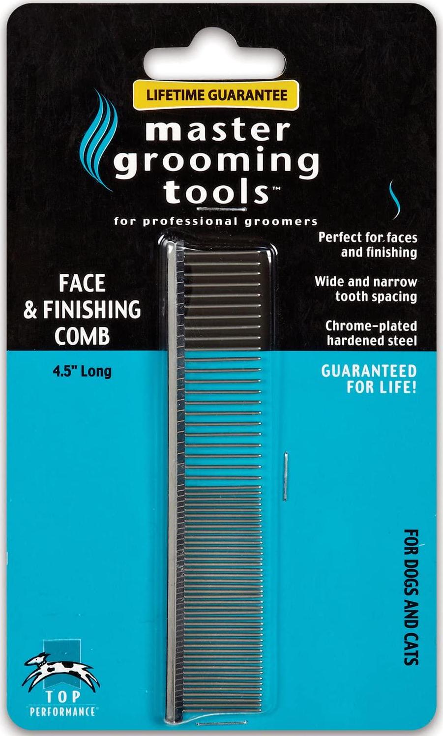 MASTER GROOMING, Master Grooming Tools 4.5 Inch Greyhound Pet Grooming Comb, Fine and Coarse