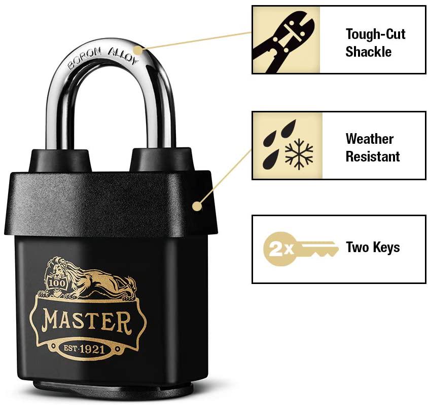 Master Lock, Master Lock 1921D Keyed Padlock, 2-1/8 in Wide, Black